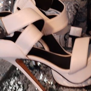 White Aldo platform  heels